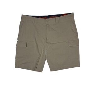 WearFirst Mens Cargo Shorts Size 44 Tan Khaki Stretch Cotton Nylon B3-05